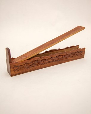 Wood Box Ash Catcher - Plain Carved