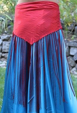 Triangle Metallic Hip Wrap With Fringes