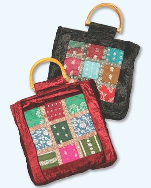 Patchwork Bag With A Wood Handle
