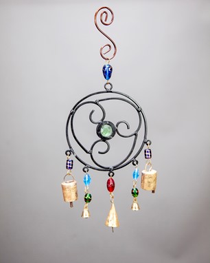 Iron Celtic Chime With Glass Accents