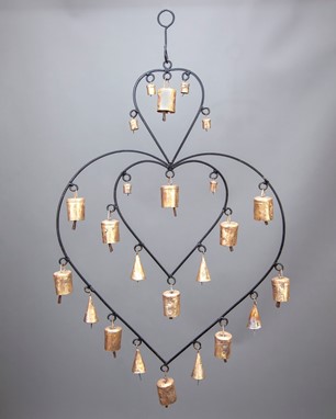 Iron Double Heart Chime With 24 Bells