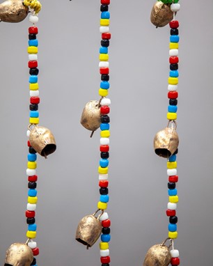 Mongolian Bells On A Cord With Beads