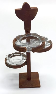 Iron Candle Holder (3Votang) W/ Glass