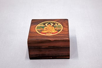 Wood Box With Gold Buddha