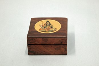 Wood Box With Gold Shiva