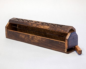 Wood Coffin Style Incense Burner