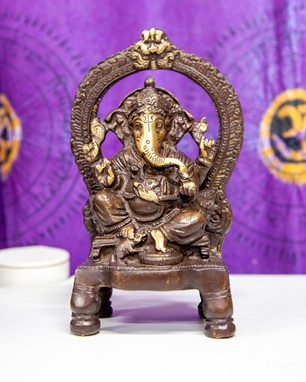 Ganesh Sitting On Throne