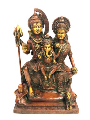 Shiva, Parvati, Ganesh Statue