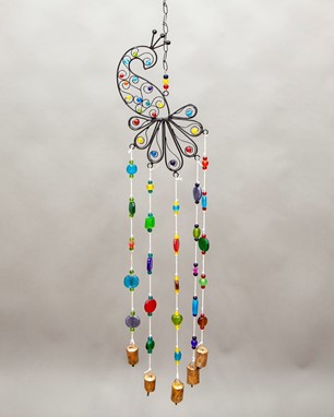Peacock Chime W/ Glass Beads