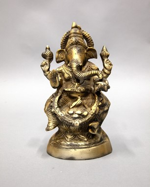 Aluminum Seated Ganesha