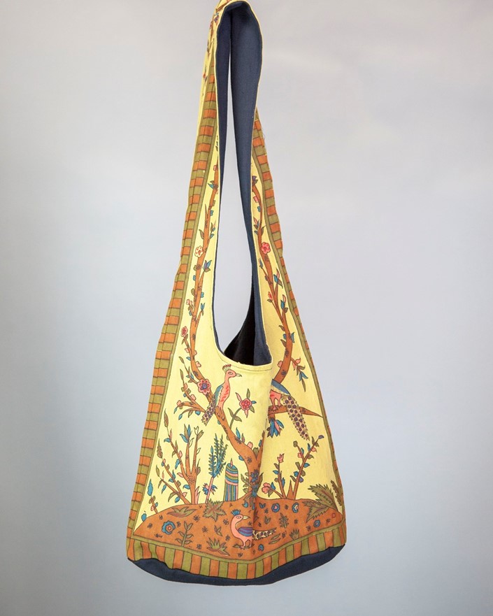 Buddha Groove Tree of Life Indian Folk Art Messenger Bag