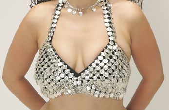 Coin Bra With Black Stones