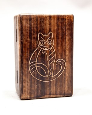 Carved Owl and Moon Round online Wood Box